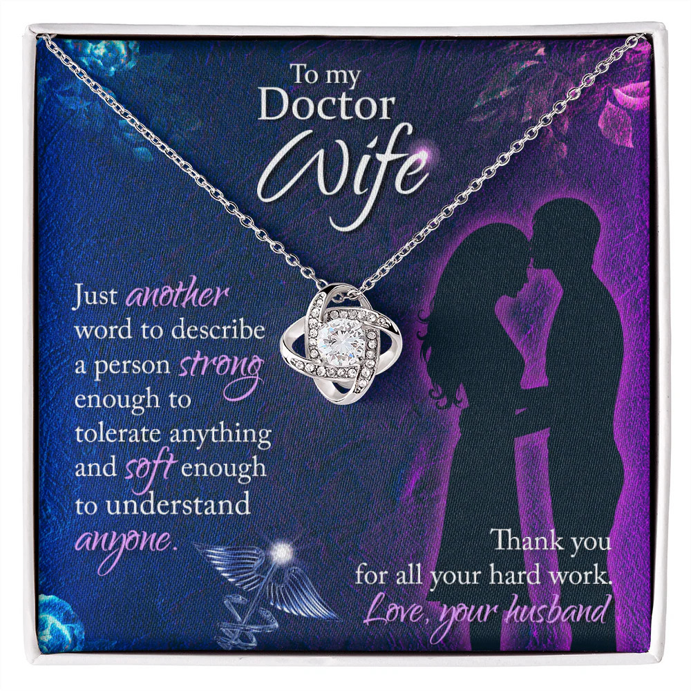 Just Another Word Infinity Knot CZ Necklace Silver Tone Standard Box